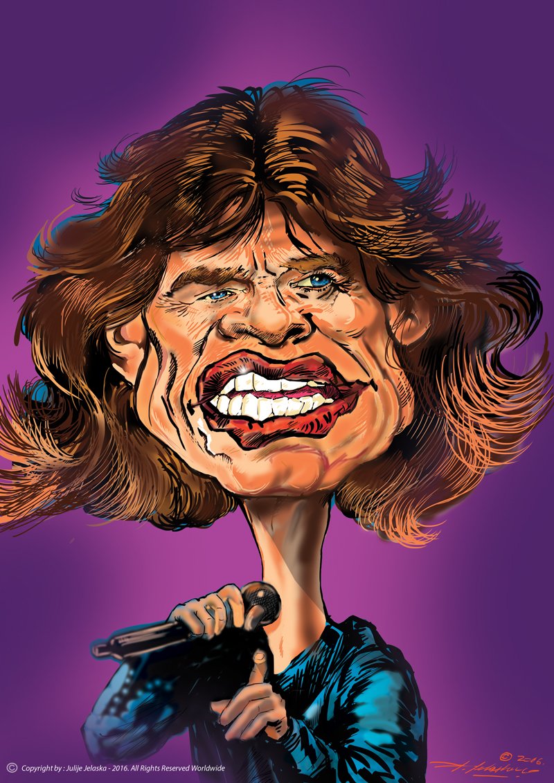 Mick Jagger Cartoon Image