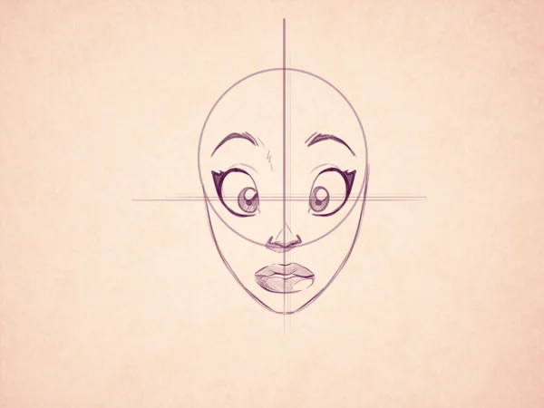 cartoon female eyes drawing