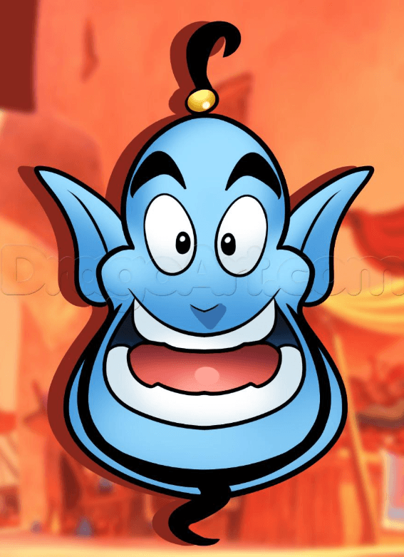 How To Draw Genie Easy From Aladdin, 6 Steps Toons Mag
