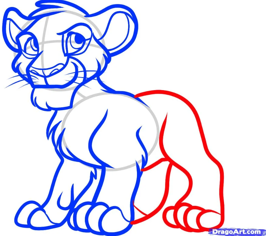 how to draw lion king characters step by step