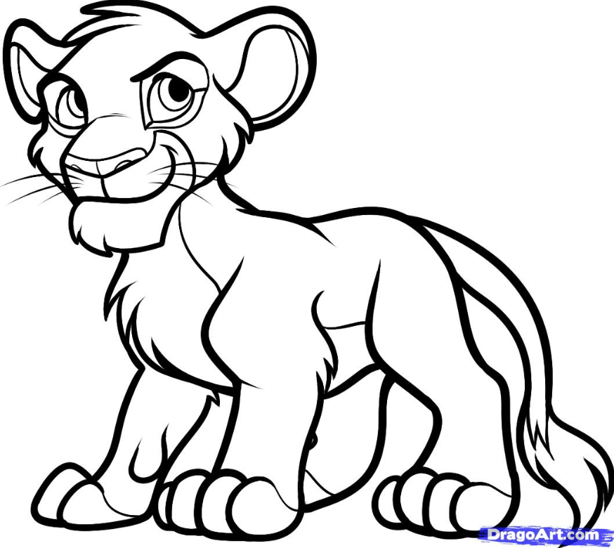 How To Draw Simba From The Lion King, Easy Tutorial, 9 Steps Toons Mag