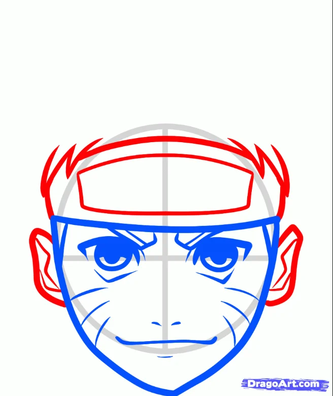 How to Sketch Naruto face, Sketch tutorial