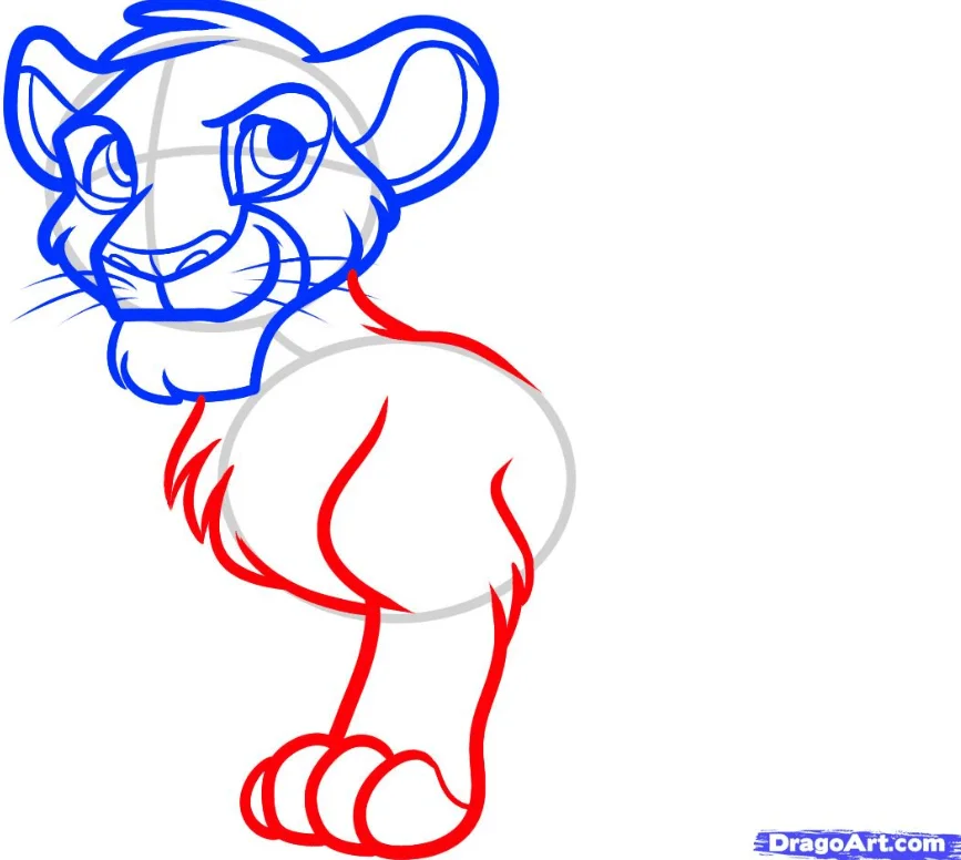 how to draw lion king step by step