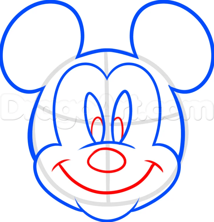Mickey Drawing - How To Draw Mickey Step By Step