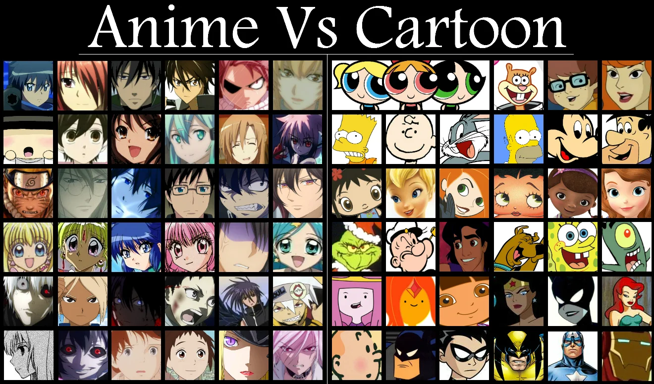 Cartoon vs anime - Meme by Huntesmanx :) Memedroid