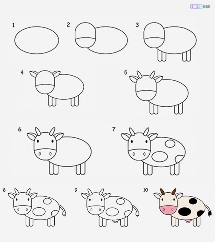 How to Draw a Cow Easy Tutorial