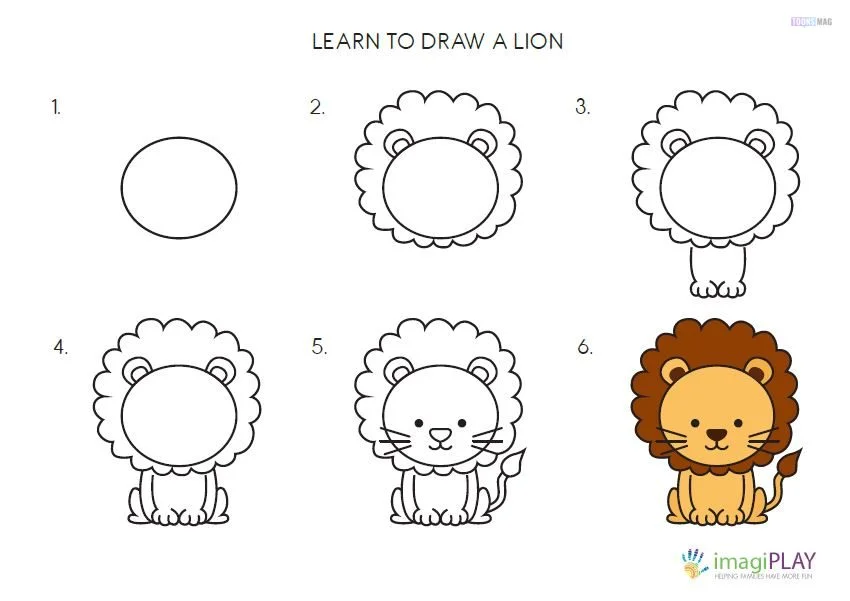 Learn How to Draw a Cute Cartoon Lion from Letters “G” & “G” Easy Step by Step  Drawing Tutorial for Kids | How to Draw Step by Step Drawing Tutorials