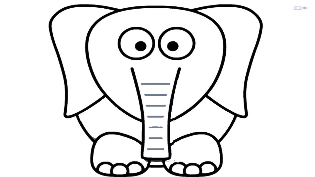 Simple Elephant Outline Draw Coloring Book Stock Illustration 2345474983 |  Shutterstock