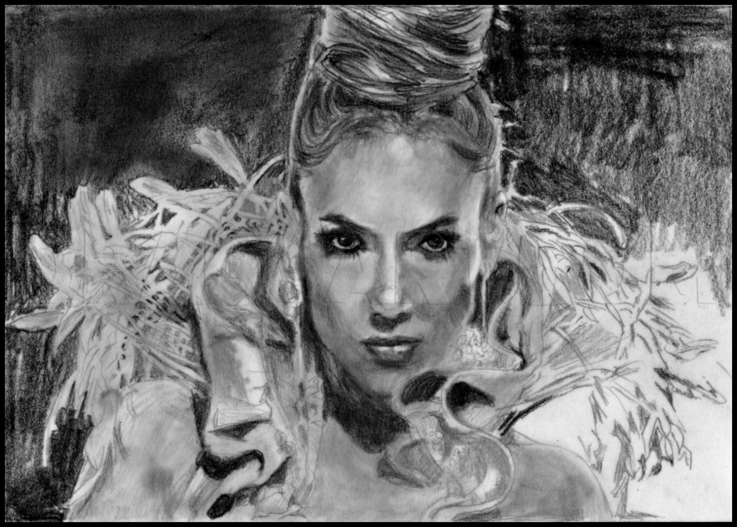 How To Draw Jennifer Lopez Easy Tutorial