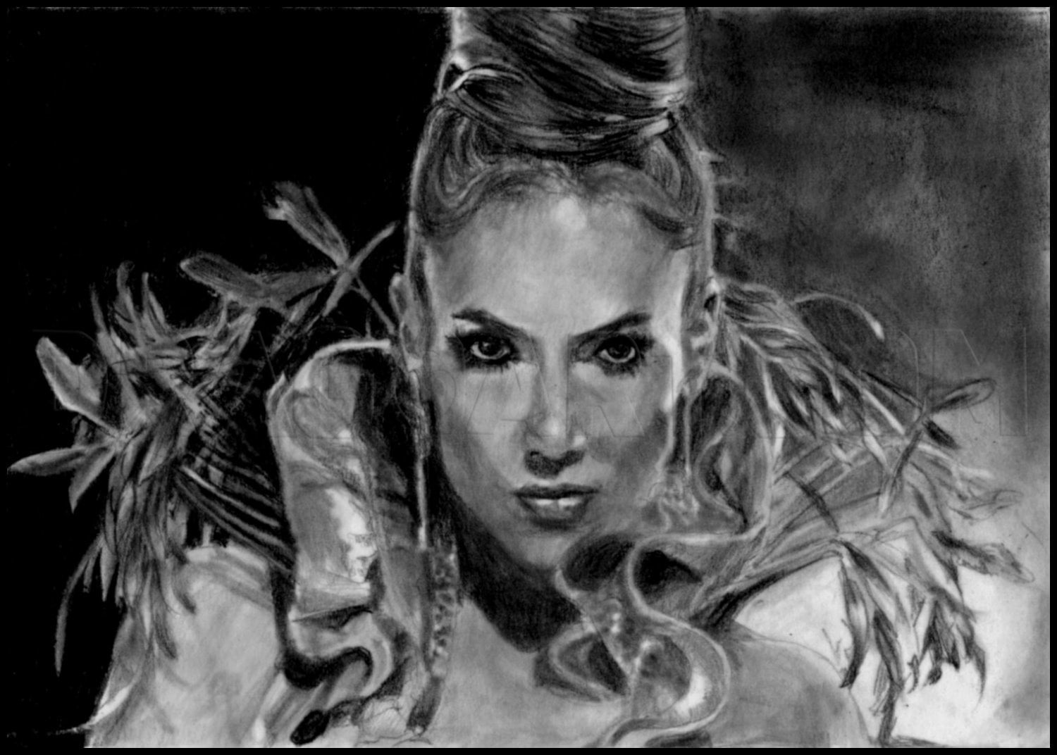 How To Draw Jennifer Lopez Easy Tutorial