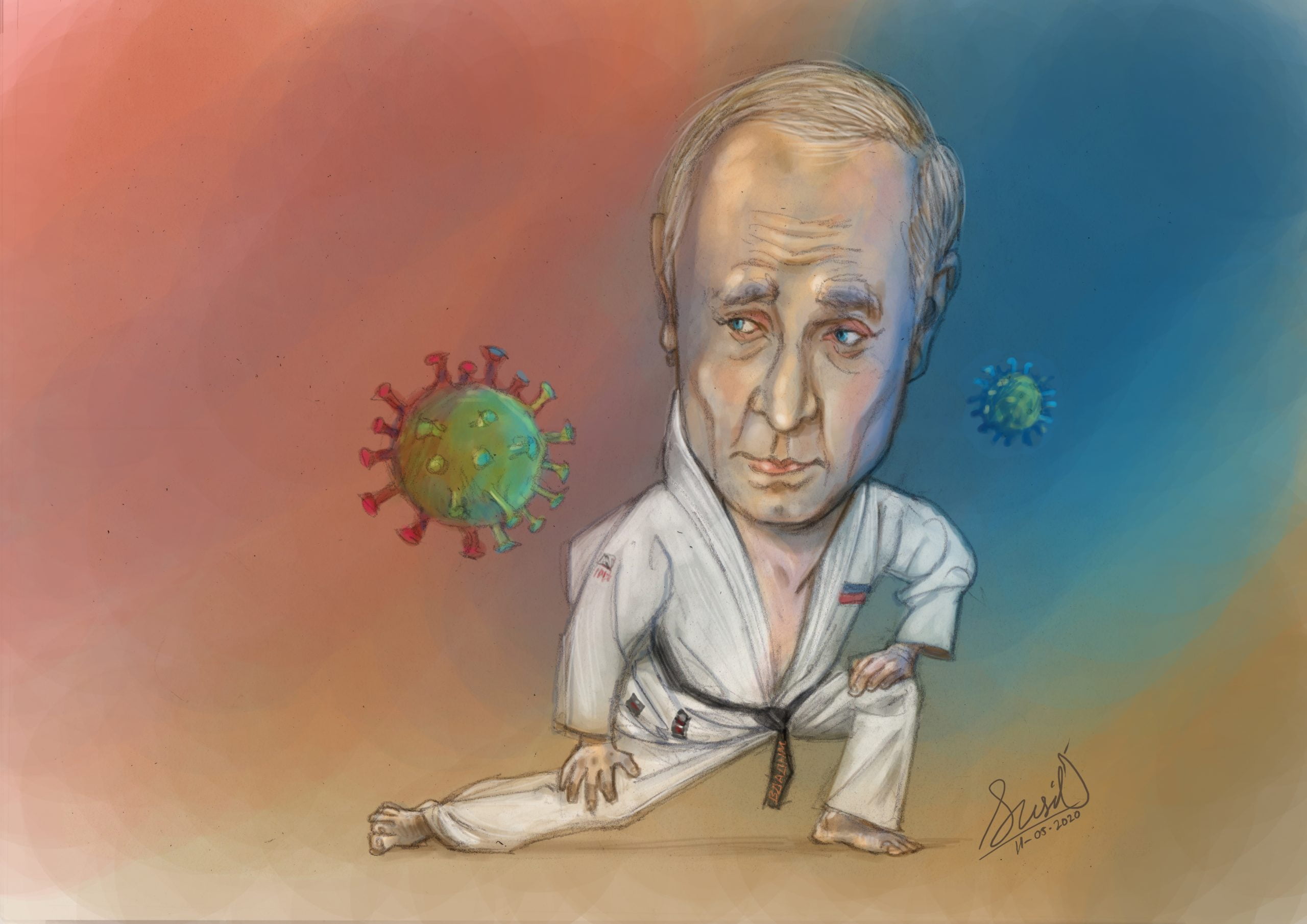 Рисунок путина на доске