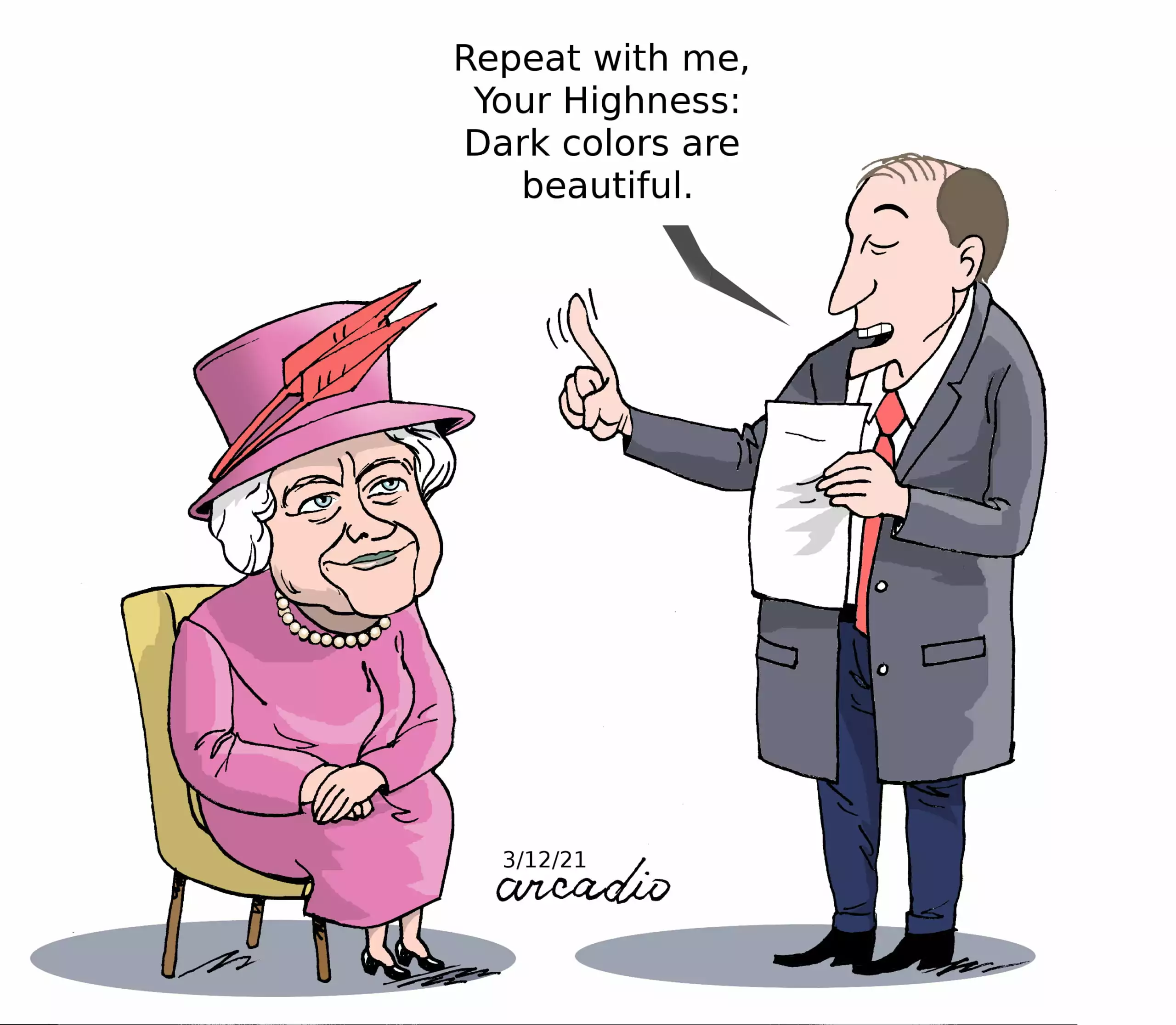 queen Elizabeth II hand drawn cartoon