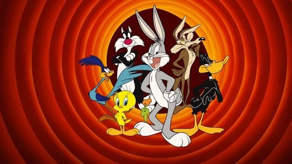 Warner Brothers animated characters / (back, l to r): Tweety, Sylvester,  Bugs Bunny, Daffy Duck, Freakazoid, (front): Pinky Stock Photo - Alamy